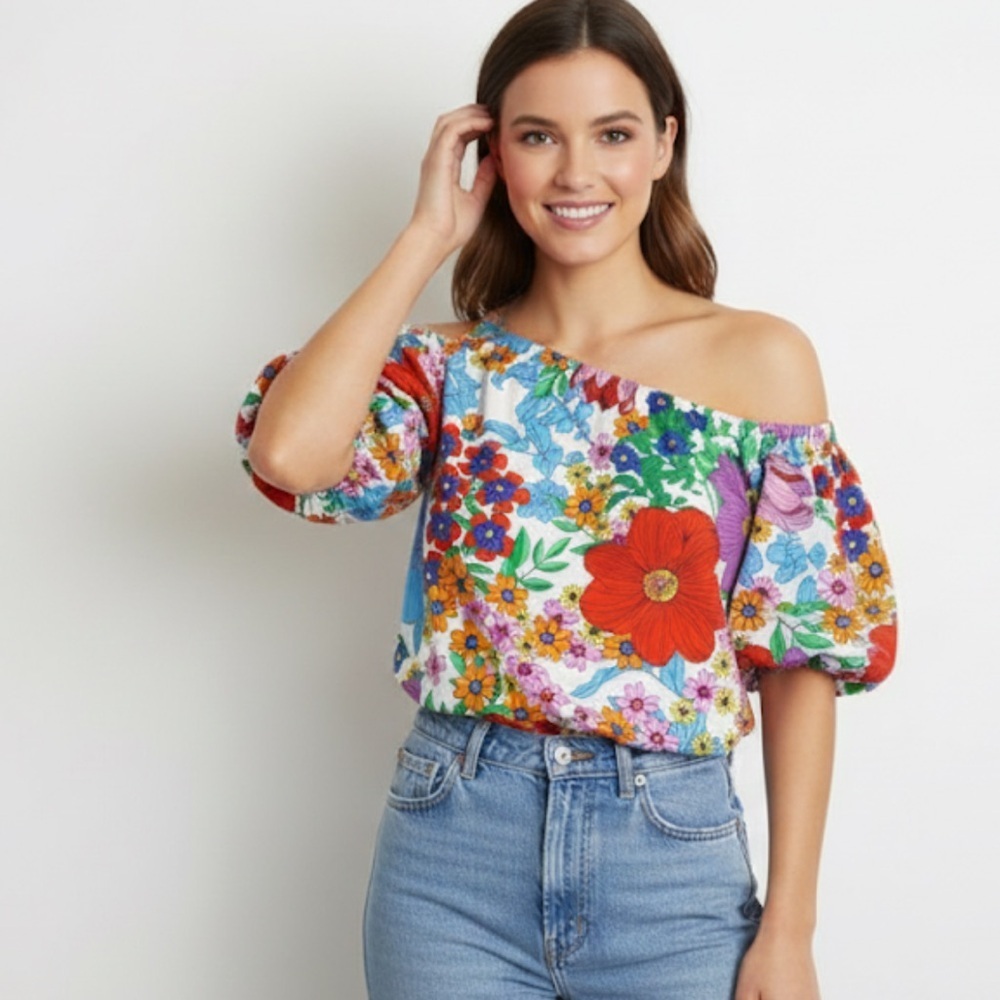 H&M Floral Off-Shoulder Women's Top Size 10